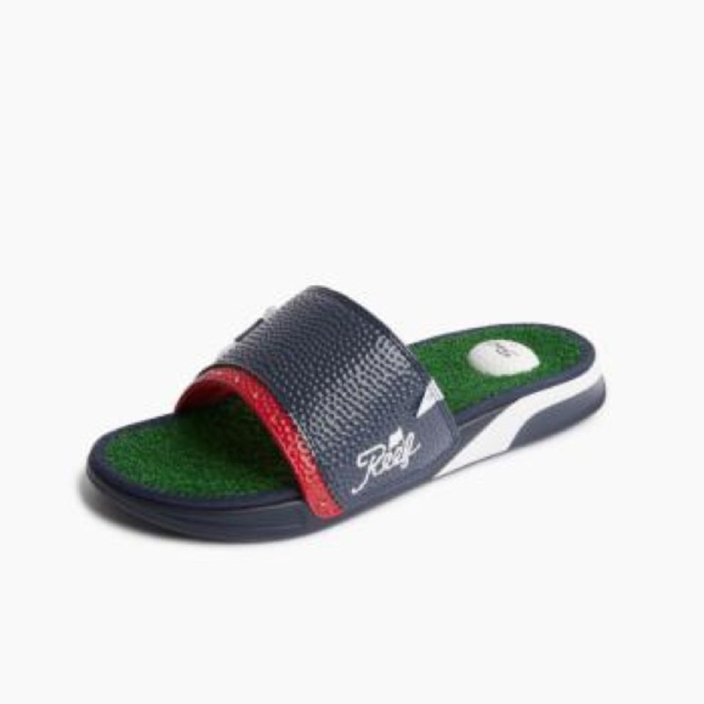 Reef Mulligan Golf Slide Sandals Men Size 11 'Patriotic' Turf Stoked Blue NEW - Picture 10 of 11